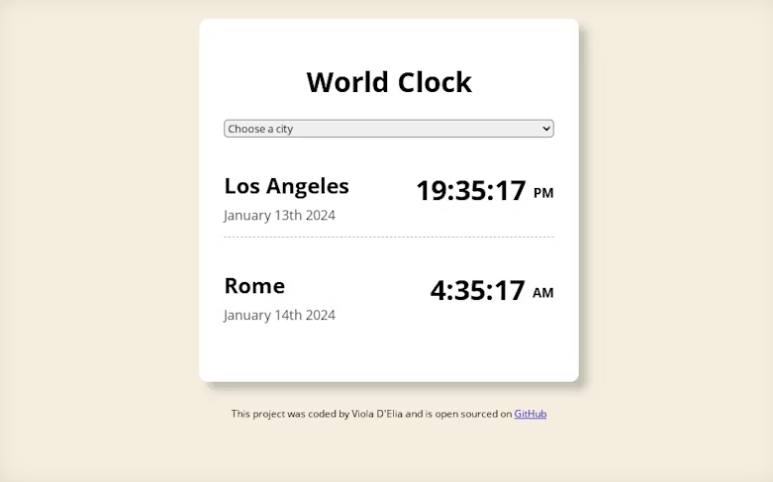 world clock application